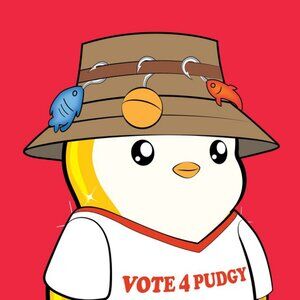 Vote 4 Pudgy Penguin Plush Fisherman Flynn Shirt & Hat Collectible Soft Figure P